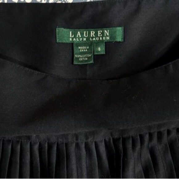 Ralph Lauren Skirt Black White Pleated Midi Preppy Old Money Elegant Size 6 NWT - Picture 3 of 9